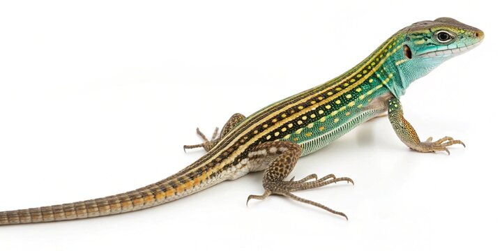 new mexico whiptail lizard isolated on white background