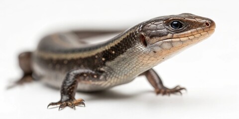 Naklejka premium coal skink lizard isolated on white background