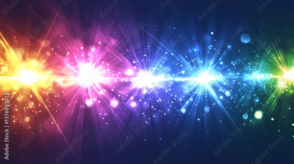 Poster iridescent diamond flare light with overlay effect on transparent bg. realistic vector illustration 