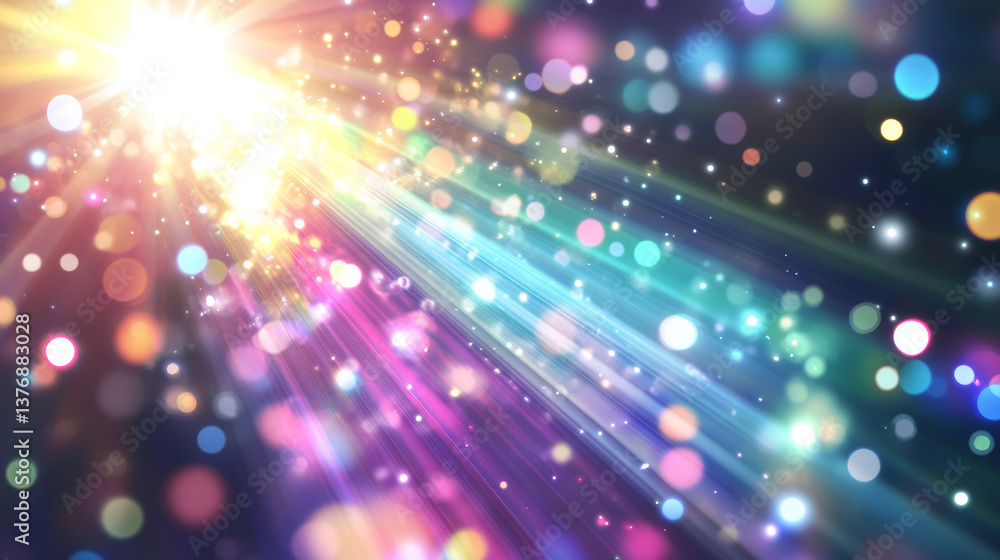 Poster iridescent diamond flare light with overlay effect on transparent bg. realistic vector illustration 