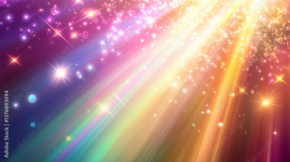 Poster iridescent diamond flare light with overlay effect on transparent bg. realistic vector illustration 