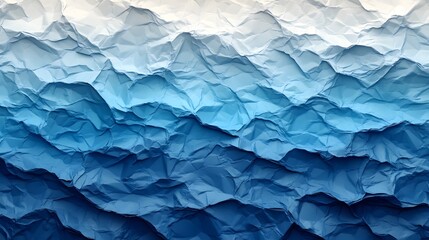 Obraz premium Abstract blue crumpled paper texture background with gradient color showing a mountainous landscape effect ideal for design projects and