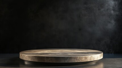 Elegant Dark Brown Marble Round Podium Display Platform Product Showcase Minimalist Modern Dark Background Studio Photography Mockup Template 3d top  