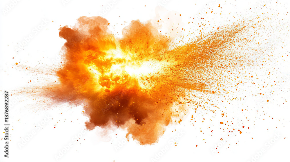 Poster bright blaze of fire with sparkles png on transparent background. realistic vector illustration of a