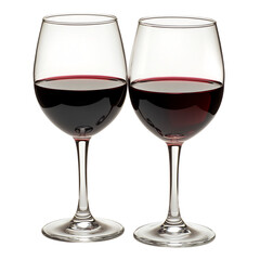 Two Wine Glasses Clinking Isolated on Transparent Background