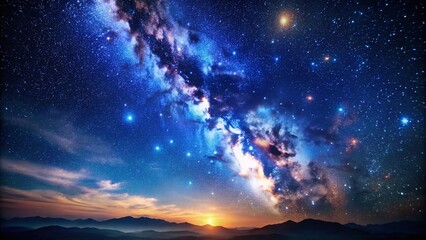 Obraz premium Celestial Starry Night Sky Texture Background - Cosmic Dust and Galaxy