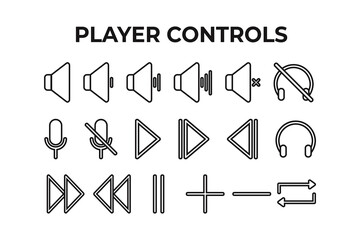 Media player icons and symbols