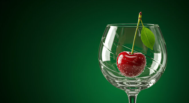 Ripe Cherry in a Glass, Vibrant Still Life
