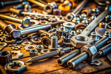 Close-up Candid Shot: Mechanical Engineering Tools & Parts