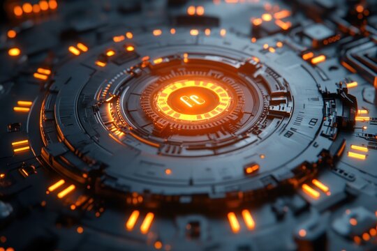 Mechanical 2025 Numbers with Gears and Neon Lights for New Year Celebration