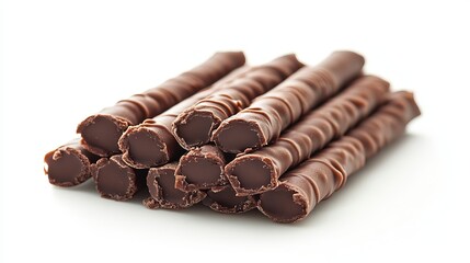Delicious Chocolate Wafers Stack Sweet Treat Brown Confectionery Dessert Tasty Snack Food Photography Studio Shot Closeup Image High Resolution bar   