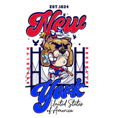 New york united states of america Brooklyn design t shirt vector illustration