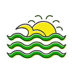 Ocean Waves Icon - icon on &ldquo;Eco / Sustainability&rdquo; theme
