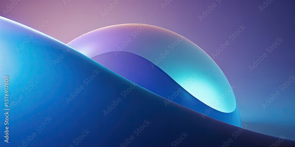Poster abstract gradient sphere and curves