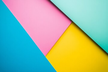 Abstract Geometric Background Pastel Pink Blue Yellow Teal Colors Modern Design Vibrant Trendy Minimalist Style Graphic Resource Digital Paper Texture