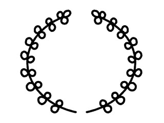 Hand-drawn cute laurel line drawing frame illustration