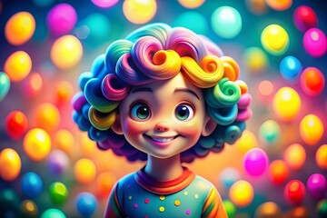 Fototapeta premium Cute Cartoon Characters with Bokeh Background - Fun, Whimsical Stock Photo