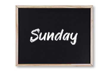 Obraz premium Sunday word in chalk on chalkboard