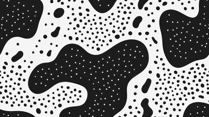 Abstract Black and White Dotted Pattern Design