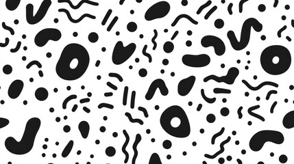 Fototapeta premium Abstract Black and White Doodle Pattern