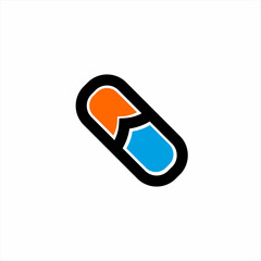 Unique capsule pill logo design.