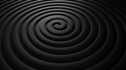 Obraz premium Modern Minimalist Abstract Black Spiral Pattern with Soft Ambient Lighting and Elegant Design