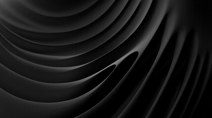 abstract black wave design modern minimalistic art smooth curved lines high contrast dramatic perspective