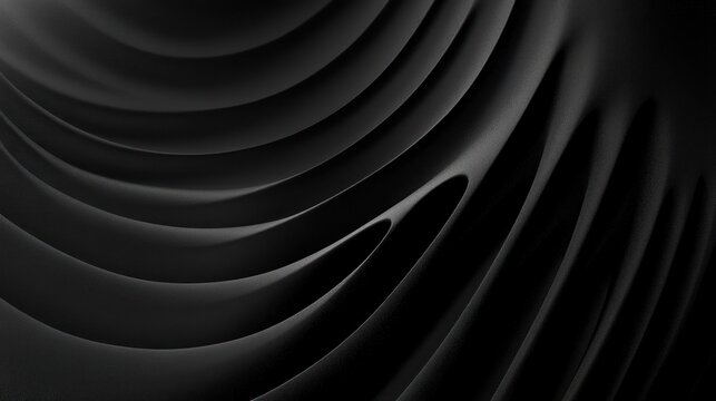 abstract black wave design modern minimalistic art smooth curved lines high contrast dramatic perspective