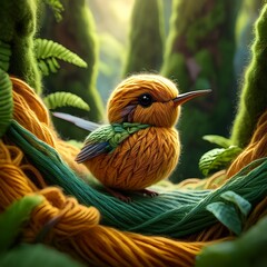 Kleiner niedlicher Kolibri im Wald