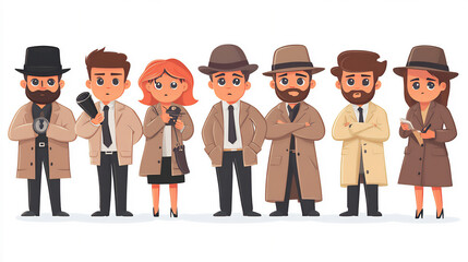 Naklejka premium a group of people trying to solve a mystery. 