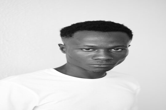 black and white face portrait