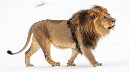 Obraz premium southwest african lion isolated on white background