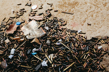 Spent Bullet Casings Scattered on the Floor
