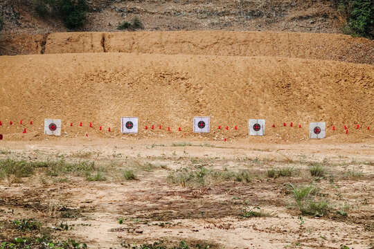 Shooting Range Targets in Sandy Terrain