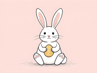 Obraz premium Easter bunny holding an easter egg