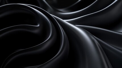 Fototapeta premium Futuristic Abstract Black Background with Smooth Curves and High-Contrast Shading in Photorealistic Style