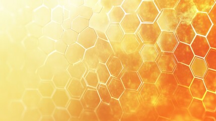Abstract Honeycomb Pattern: Golden Hues and Textured Hexagons