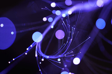 Blue light threads in motion