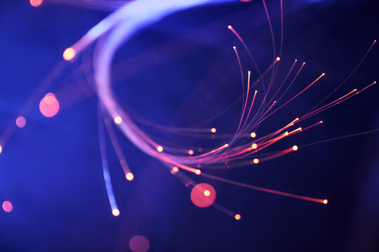 Glowing fiber optic light trails