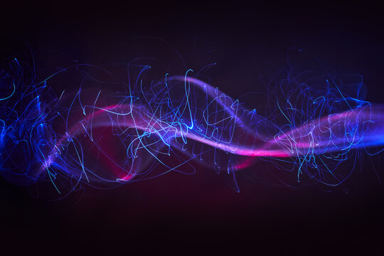 Glowing blue digital data streams