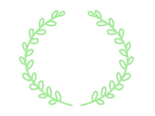 Hand-drawn cute laurel line drawing frame illustration