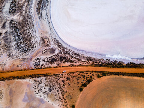 Driving past a Salt Lake
