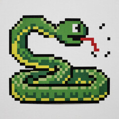 Obraz premium Cutout sticker, pixel art of the iconic 