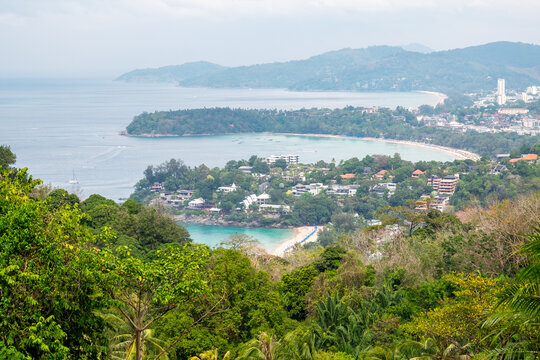 Tropical Beach View from Above on Phuket