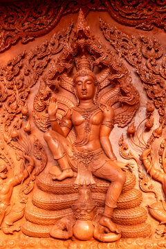 Serene Buddha Wood Carving