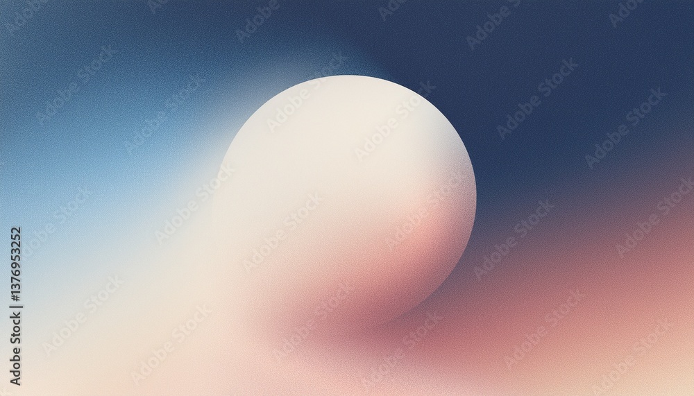 Poster blurred light navy white grainy background, abstract pastel color gradient sphere, smooth noise text