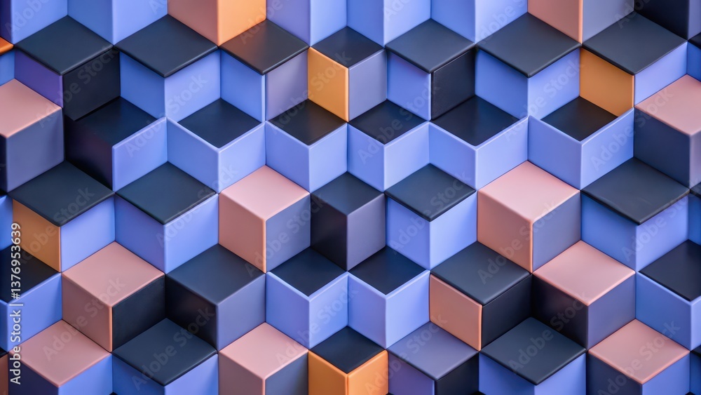 Poster abstract geometric cube pattern background