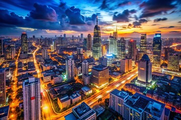 Obraz premium Dramatic Low Light Cityscape at Night - Stunning Urban Photography