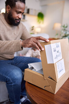 Man opening online order