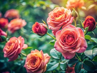 Obraz premium Evergreen Roses: A Documentary Photography Series - Close-Up Blooms